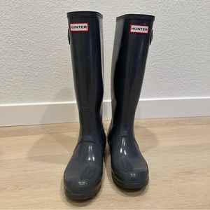 Hunter rain tall boots, size 7, EU 38